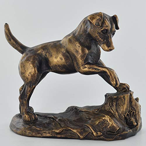 Harriet Glen Jack Russel Hunde-Skulptur, Bronze-Effekt, Heimdekoration, Haustiergeschenk, Höhe: 11,5 cm