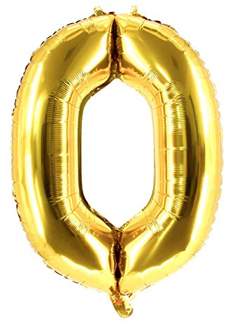 Party Factory XXL Folienballon Zahl 0, Luftballon 100cm, gold, Geburtstag, Abi, Jubiläum, Party Ballon, Heliumballon, Deko