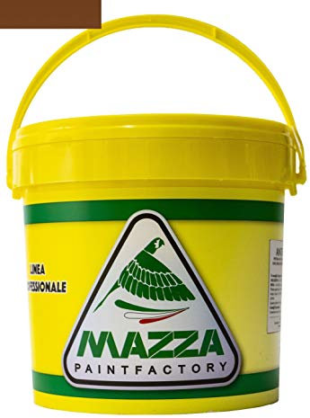 MAZZA Colorificio Pittura per Interni Lavabile Acrilica Lt 5-14 Per Muri Interni Ed Esterni Bianca e Colorata Colorificio (5 Litri, Castagna)