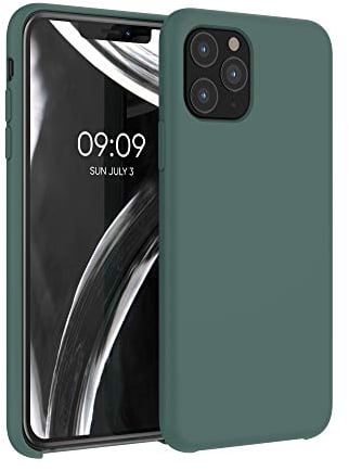 kwmobile Hülle kompatibel mit Apple iPhone 11 Pro Hülle - Silikon Handy Case - Handyhülle weiche Oberfläche - kabelloses Laden - Blaugrün