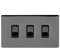 Soho Lighting Black Nickel 3 Gang Light Switch Double Plate Screwless