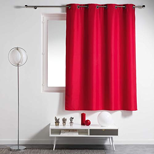 Douceur d'Intérieur 1609133 Vorhänge, Polyester, Rot, 140 x 180 cm