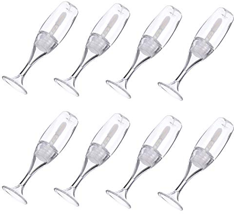 FRCOLOR Empty Lip Gloss Tubes Containers 12pcs Wine Glass Shaped Lipstick Sample Container with Wand Brush DIY Makeup Liquid Lip Balm Bottles Refillable Cosmetic Containers 8ml