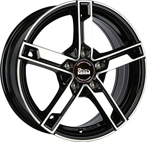 MAMW4 7JX17 5/100 ET35 57.1 BLACK FRONT POLISH Alufelgen