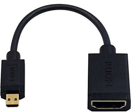 Duttek Câble micro HDMI vers HDMI standard, câble micro HDMI vers HDMI mâle vers femelle compatible 1080p 3D 4K pour GoPro Hero, caméra d'action/caméra, Raspberry Pi 4 et ainsi de suite 15 cm