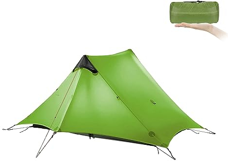 Ultraleichtes Zelt 3-Jahreszeiten-Rucksackzelt 1 Person/2 Person Campingzelt, Outdoor Leichtes LanShan Camping Zelt Shelter, Perfekt für Camping, Trekking, Kajak, Klettern, Wandern, 2 Personen, Grün