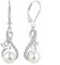 JO WISDOM Ohrringe Hängende Unendlichkeit Schmetterling Silber 925,Perlenohrringe Damen mit 3A Zirkonia mit 8mm Süßwasserperle,Schmuck für Frauen