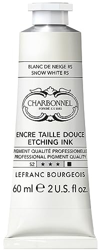 Charbonnel Kupferdruckfarben, hochpigmentierte Tiefdruckfarbe, ausgezeichnete Lichtechtheit, Vegan, lebendige Farben, alterungsbeständig, 60ml Tube - Schneeweiß RS