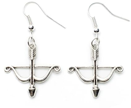 Miniblings Pfeil Bogen Ohrringe Hänger Sternzeichen Jagd Sterne Schütze silber - Handmade Modeschmuck I Ohrhänger Ohrschmuck versilbert