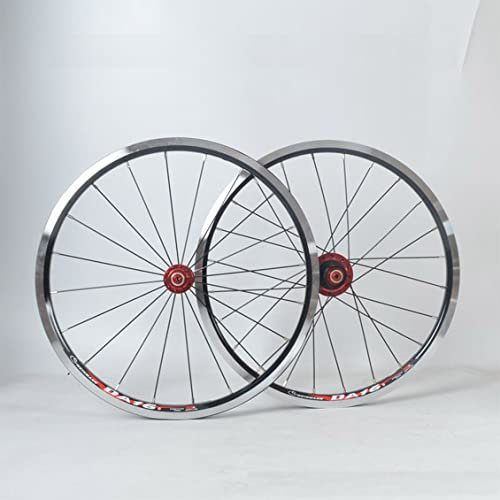 Fahrrad Laufrad 20 406/451 BMX Laufradsatz Zusammenklappbarer Fahrradradsatz Hohlkammerfelge V-Brakes Schnellspanner Nabe Für 7 8 9 10 11 Speed (Color : Red, Size : 406 100-130mm)