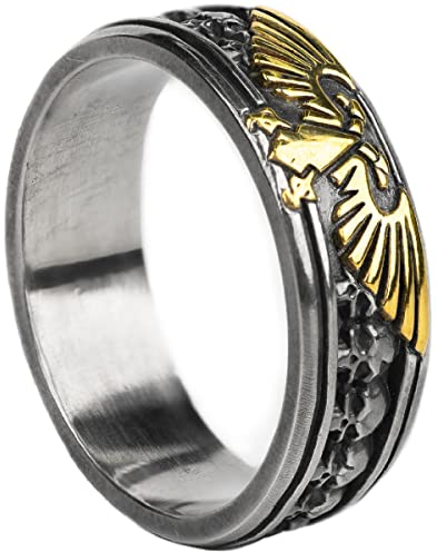 Starforged Insignia Aquilon Imperium of Man Warhammer Galactic Empire Adler Goldring of Warhammer 40 K, Metall, Kein Edelstein