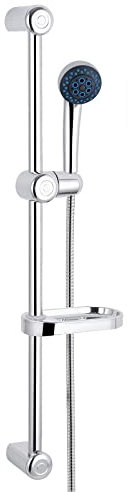 Mondo Viro Saliscendi kit completo per doccia in ottone e acciaio inox cromato (60 cm, Cromato Fast)