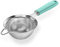 18/8 Stainless Steel Mesh Sieve: U-Taste Kitchen Metal Fine Mesh Sieve Strainer with Riveted Sturdy Silicone Handle and 30 Mesh Hole for Straining Flour, Tea, Coffee, Juice (Aqua Sky, 9.9 cm)