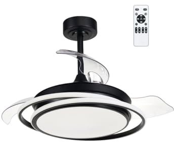 CRISTALRECORD Ventilador de techo LED Antila Mini Negro 45W 4000 Lm CCT