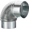 PATIKIL 3.8 OD 90 Degree Elbow Duct Pipe Connector, HVAC Ventilation Chimney Flue Tube Connector Galvanized Iron Adapter for Camping Vent Exhaust Stovepipe