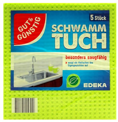 Gut & Günstig Schwammtuch 5 Stück, 15er Pack (15 x 5 St.) Mehrfarbig