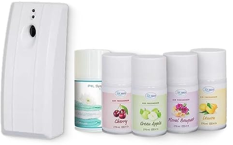 BLANC HYGIENIC SET: Duftspender Raumduft mit Tag/Nacht Modus + 3 Duftdosen mit dem Aroma Ihrer Wahl Farbe Weiß, ScentName Flieder