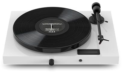 Pro-Ject Juke Box E1, Audiophiles “All-in-one Plug & Play“ Plattenspielersystem mit BT, Line-Eingang und Endverstärker (Weiß)