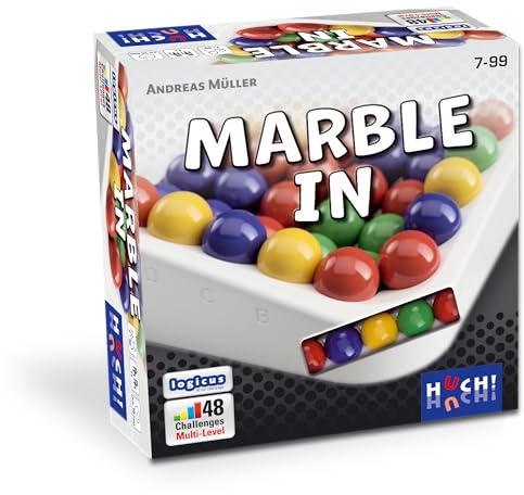 HUCH! | Marble In | Lernspiele | Logikspiele & Denkspiele | Geschenke für Kinder und Erwachsene | Konzentrationsspiele | Geduldsspiel mit Kugeln | Reisespiel | Logik Spiel für 1 Person ab 8 Jahren