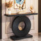Tribesigns Table console moderne avec base géométrique, table d'entrée en bois de 101,6 cm, table de canapé, table d'appoint contemporaine pour salon, entrée, couloir, noir