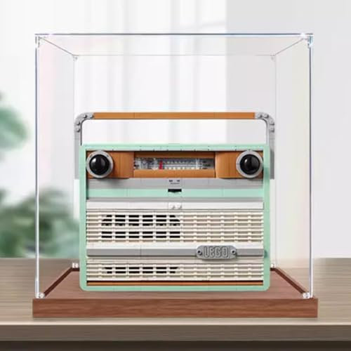 Espositore in acrilico da collezione, compatibile con Lego 10334 Vintage Radio Display Box, modello a blocchi, scatola trasparente antipolvere (solo scatola di visualizzazione) (3 mm)