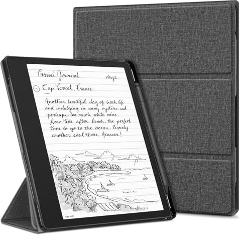 FINTIE Stand Custodia per Kindle Scribe 10,2 Pollici (Modello 2024/2022) con Portapenna - Sottile Leggero Cover Protettiva Case con Auto Sveglia/Sonno per Kindle Scribe 2024, Grigio