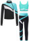 RUNQHUI Mädchen Sportanzug aus Sweatshirt +Sport Bh +Sport Leggings Sporthose Trainingsanzug Kinder Jogginganzug Gym Fitness Workout Blau Grün 134-140