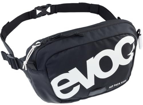 EVOC HIP Pack Kids Hüfttasche für Kinder, Gürteltasche (stylische Bauchtasche für Junge Biker:innen, Handyfach, reflektierender Print), Schwarz