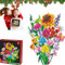 Countdown-Kalender für 24 Tage mit Blumenstrauß, Adventskalender 2024 für Kinder, Erwachsene, Jugendliche, künstliche Blumenziegel
