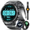 LIGE Montre Connectée Homme avec Torche LED, 1.85 HD Grand Écran IP68 Montre Connectée avec Appels Bluetooth/710mAh Batterie,100+Modes Sportifs avec Fréquence Cardiaque Sommeil pour Android iOS,Noir