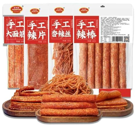 BaiLiSnacky latiao 116g*4pcs Lanières épicées sucrées et épicées Nourriture de Rue Chinoise Végétarien Snack Authentique Chinois Épicé & Savoureux