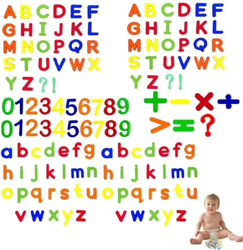 135 PCS Magnetic Letters and Numbers for Children Set, Fridge Magnets for Kids, Color Magnetic Alphabet Letters, Apply to Preschool Spelling Learning Game Toys to Toddlers