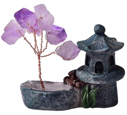 Kristall, Miniatur Bonsai Echten Amethyst Kristallsteinen, Kleine Sammelfigur Schreibtisch Deko Mit Reiki Energie Wohndeko Für Wohlstand Geburtstag Mutter Geschenk Für Frauen Männer