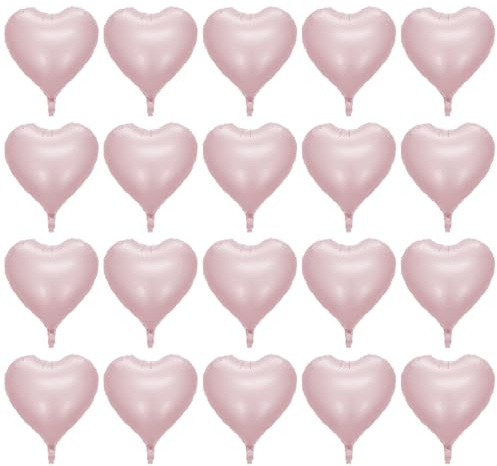 DUINIU 20Pcs Ballons en Forme De Coeur Rose, Ballons en Papier D'Aluminium, Ballons Simples Mignons, Ballons De Décoration De Fête.