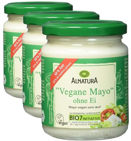 Alnatura Bio vegane Mayo im Glas, 250 ml (Packung mit 3)