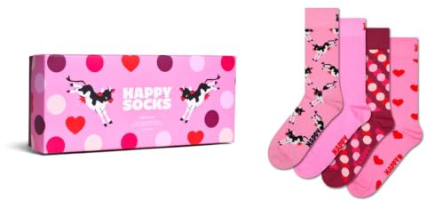 Happy Socks 4-Pack Pink Gift Set Baumwolle Socken Unisex Rosa 36-40