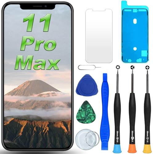 DIGI4U LCD for iPhone 11 Pro Max Replacement Screen, 6.5'' 3D Touch Truetone Screen for iPhone 11 Pro Max LCD Display Digitizer Assembly, Frame Adhesive&Screen Protector&Repair Tools Kit