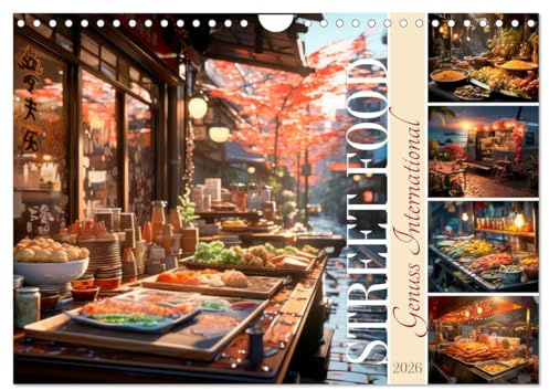 STREET FOOD Genuss International (Wandkalender 2026 DIN A4 quer), CALVENDO Monatskalender: Impressionen rund um die Welt entdecken (CALVENDO Lifestyle)