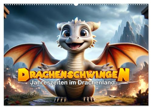 Drachenschwingen: Jahreszeiten im Drachenland (Wandkalender 2026 DIN A2 quer), CALVENDO Monatskalender: Ein Jahr voller Drachenmagie und Farbe. (CALVENDO Spass)