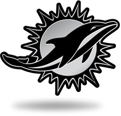 NFL Miami Dolphins Auto-Emblem, 3D-Aufkleber, verchromt