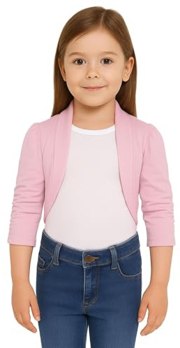 New Kids Girls Ruched Sleeve Stylish Shrug Bolero Cropped Cardigan 2-13 Years