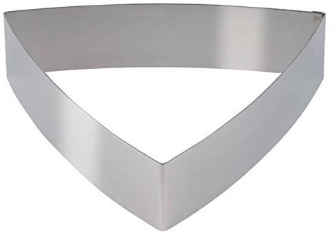 Schneider Dessert-/ Tortenring Dreieck, gewölbt, Edelstahl Größe 180mm/50mm/1,2mm