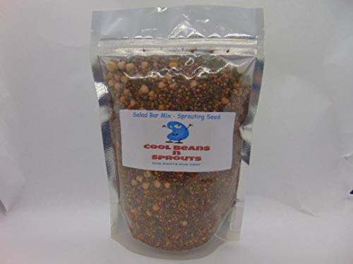 The Salad Bar Mix Seeds for Sprouting microgreens,10 Ounces,COOL BEANS n SPROUTS Brand, Broccoli, Alfalfa, Radish, Kale, Mustard, Arugula, Cress, Mung Bean, Garbanzo Bean
