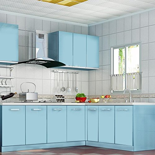 Custom Vinyl Pegatina de Vinilo para forrar Muebles de Cocina o baño (Azul, 50)