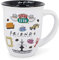 Silver Buffalo FRD3213K Friends Logo Icon Toss Wide Rim - Taza de cerámica, color blanco