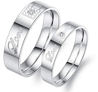 1 Pcs Damen Männer Paar Ringe trauringe edelstahl Ewig Liebe Unendliche Symbol Zirkonia Partnerringe Valentinstag Band Ring,Eheringe Verlobungs-Trauringe Hochzeitsring für Jubiläum (# 10, Damen)