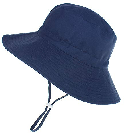 Happy Cherry - Mädchen Fischerhut Hut Sonne Breite Krempe Jungen Sommerhut Baby Mütze UV-Schutz Sommer Kinder Sonnenschutz für Strand Urlaub Reisen Dunkelblau - 3-8 Jahre