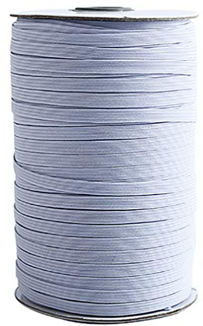 Sunnykud Gummiband Schwarzes und weißes Flach Elastikband 5mm X 182m Elastisches Gummiband