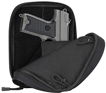 Procase Bolsa Táctica para Pistola (M), Bolso Pistolera de Lona para Munición Cargador Accesorios de Disparo Deportivo, Apto para Campo de Tiro y Caza -Negro