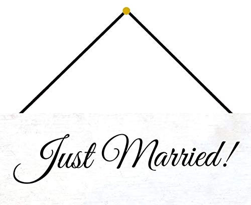 Targa in metallo con cordoncino, 27 x 10 cm Just Married - Blechemma